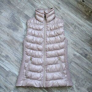 Calvin Klein Performance Womens M Premium Down Puffer Vest Pink Ribbed Sides